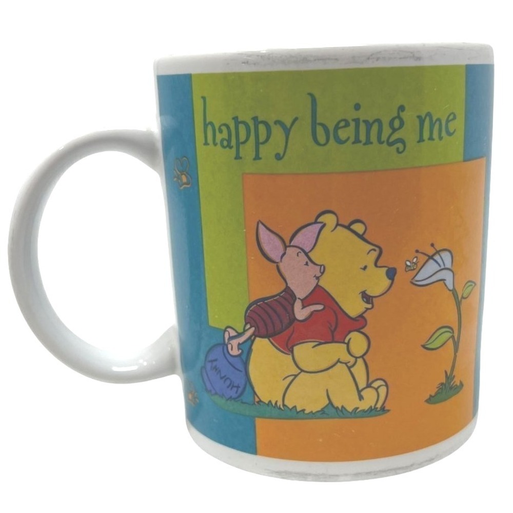 Walt Disney‎ Winnie the Pooh Piglet Bee Coffee Mug Happy Being Me Cup